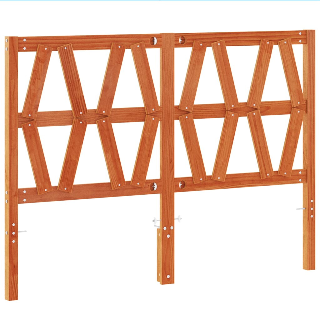 Headboard Wax Brown 135 cm Solid Wood Pine